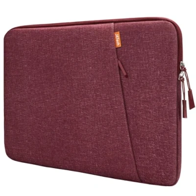 Afbeelding van JETech Laptophoes voor 13,3 Inch MacBook Air/Pro, 14 Pro 2021 M1, 13 13,6 Notebook, Waterdichte Schokbestendige Tas met Zak (Rood)