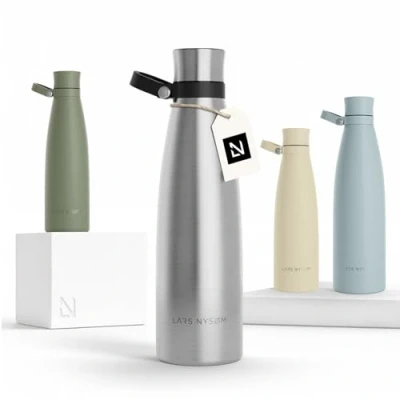 Afbeelding van LARS NYSØM &#039;Nåde&#039; Roestvrijstalen drinkfles 750ml BPA vrije geïsoleerde waterfles 0,75 Liter Stainless Steel