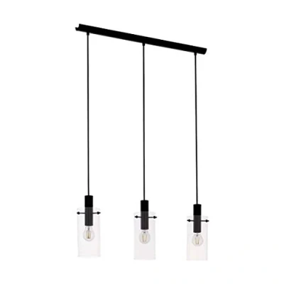 Image de Suspension MONTEFINO 3 ampoules noir