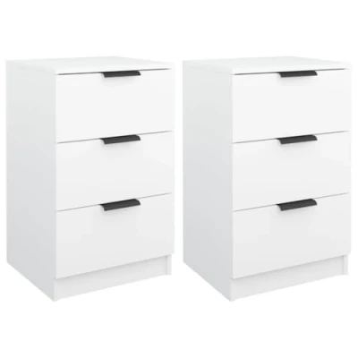 Afbeelding van Nachtkastjes 2 st 40x36x65 cm wit