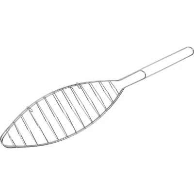 Afbeelding van BBQ visgrill zilver staal 42 x 9 cm