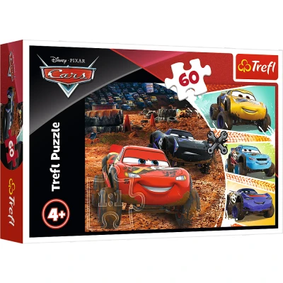 Afbeelding van Trefl, Puzzel, Lightning McQueen met vrienden, Disney auto&#039;s, 60 stukjes, voor kinderen vanaf 4 jaar