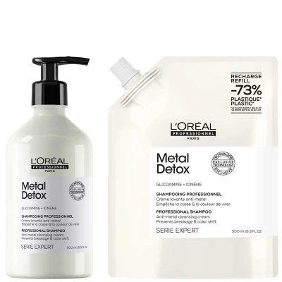 Afbeelding van L&#039;Oréal Professionnel Metal Detox Shampoo 500 ml + Refill Voordeelset