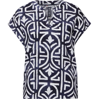 Afbeelding van Street One Print Blouse, Dames, Maat: 36, Blau