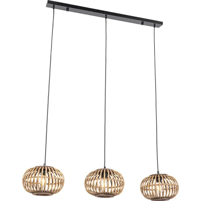 Afbeelding van QAZQA amira Oosterse Hanglamp eettafel voor boven de in eetkamer 3 lichts L 112 cm Naturel Woonkamer Slaapkamer Keuken