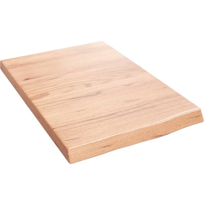 Afbeelding van Wastafelblad 40x60x4 behandeld massief hout lichtbruin