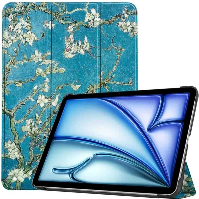 Afbeelding van iMoshion Tablet Hoes Geschikt voor iPad Air 13 inch (2024) M2 Design Trifold Bookcase Groen /Green Plant