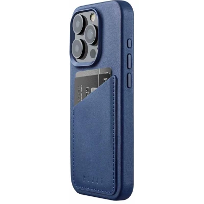 Afbeelding van MUJJO Leather Wallet Case iPhone 15 Pro blue CL 040 BL