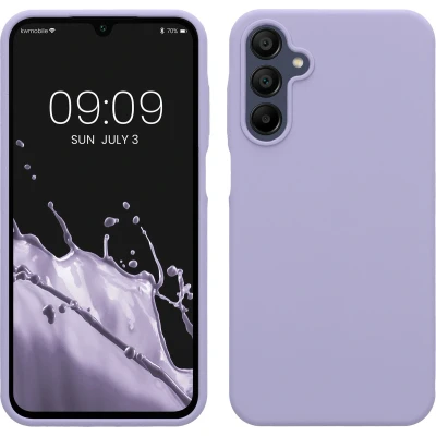 Afbeelding van kwmobile telefoonhoesje geschikt voor Samsung Galaxy A15 5G Hoesje met siliconen coating Smartphone case in lavendel