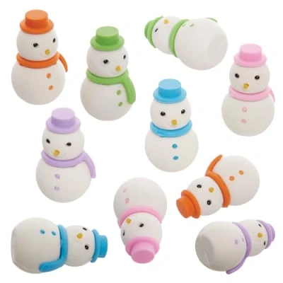 Afbeelding van Baker Ross FX752 Sneeuwpop Gum 10 stuks voor het vullen van kerstzakken en kerstkousen.
