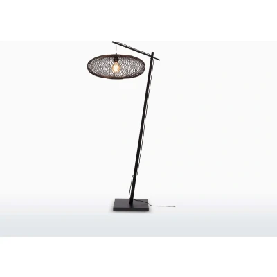 Afbeelding van GOOD&amp;MOJO Vloerlamp Cango Bamboe Zwart/Zwart 80x60x176cm Zwart