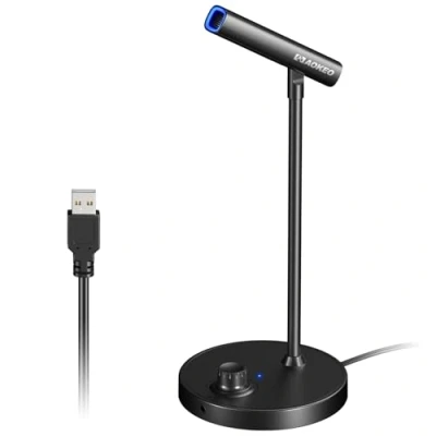 Afbeelding van Aokeo USB gamingmicrofoon voor pc met volumeknoppen opname, podcast, YouTube, PS5, PS4, Mac en laptop