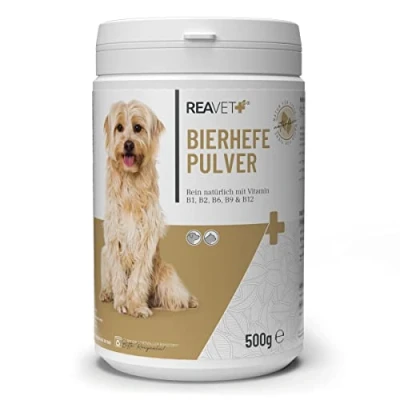 Afbeelding van ReaVET Biergist poeder Voor Honden, Katten &amp; Paarden 100% natuurlijk en puur een glanzende, sterke vacht vitale huid 500g