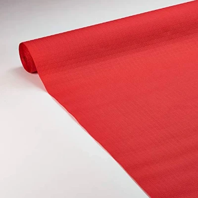 Afbeelding van LE NAPPAGE ARTS DE LA TABLE Rood tafelkleed van wafelpapier, rood, 1,18 x 20 m