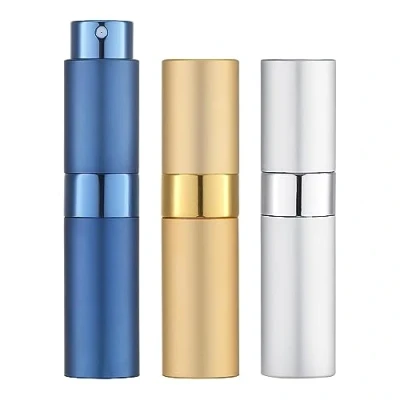 Afbeelding van Toureal 8ML lege parfumfles (3 stuks), mini verstuiver voor reizen, (goud, zilver, blauw)
