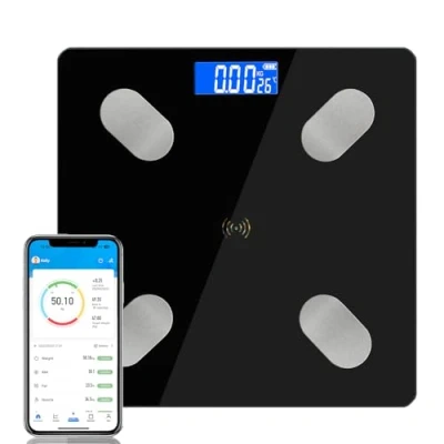 Afbeelding van Diboniur Digitale personenweegschaal met lichaamsvet en spiermassa app, analyse van lichaamsvet, BMI, andere