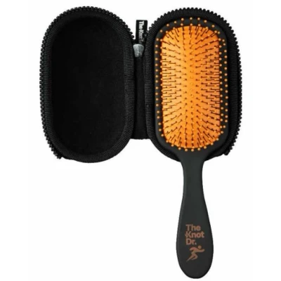 Afbeelding van The Knot Dr. Wet Hybrid Detangler with Hardcase Tangerine 1St Borstel