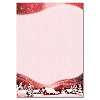 Afbeelding van Kerstpapier Sigel A4 90grs rood dorp 100 vel