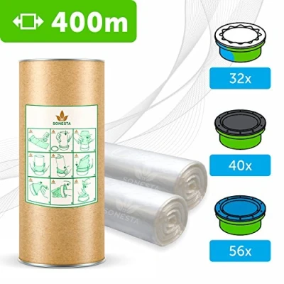 Image de 400 M ECO Recharge de sac pour poubelle à couches compatible avec Tommee Tippee : Twist and Click, Simplee, TEC et autres Rapide facile utiliser.