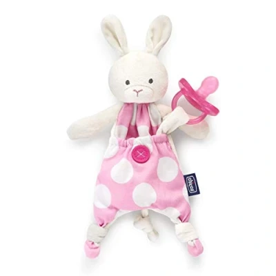 Afbeelding van Chicco Fopspeenhouder Junior 12,5 Cm Pluche Roze/wit