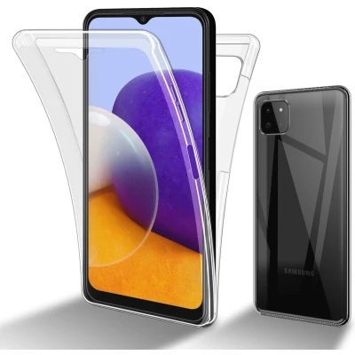 Afbeelding van Cadorabo Hoesje geschikt Voor Samsung Galaxy A22 5G in TRANSPARANT 360 Full Body Case Cover Beschermhoes en achterbescherming, all round bescherming met displaybescherming