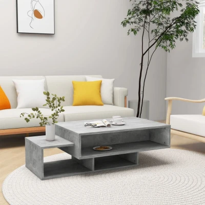 Afbeelding van Salontafel 105x55x32 cm spaanplaat betongrijs