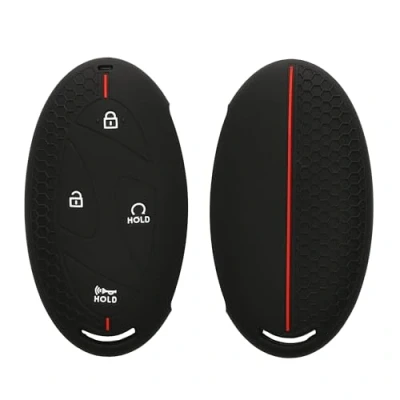 Afbeelding van kwmobile Coque clé de voiture compatible avec Hyundai 7 Boutons Ioniq 6 Grandeur GN7 KONA 2023 accessoire Protection étui souple en silicone noir rouge