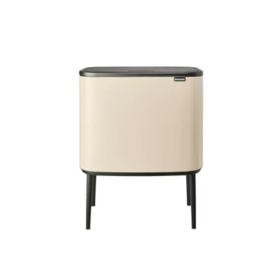 Image de Brabantia Bo Touch Bin 36L Grande Poubelle pour la Cuisine Ouverture Soft Seau Intérieur Amovible Antidérapant Recyclage Facile Sacs Poubelles Inclus Beige 54 x 31 68 cm