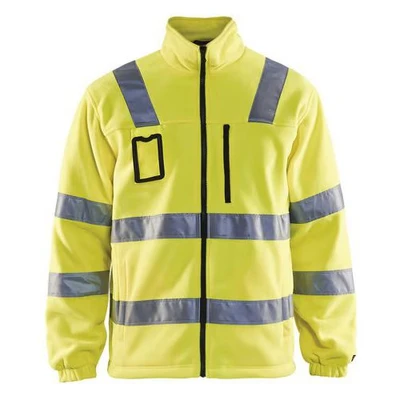 Image de Veste polaire haute visibilité jaune fluorescent, doublure nylon