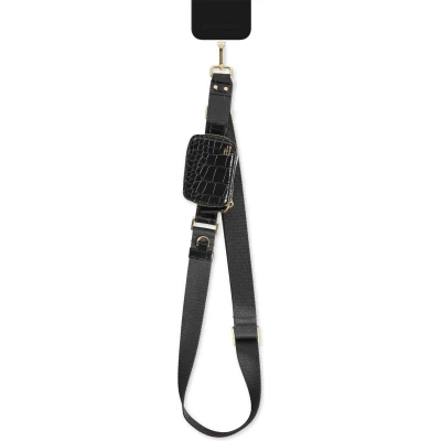 Afbeelding van iDeal of Sweden Utility Phone Strap Telefoonketting Universeel Zwart / Black Croco