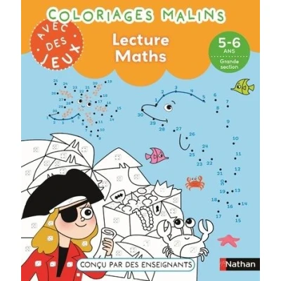 Image de Coloriages malins avec des jeux Lecture Maths 5 6 ans GS