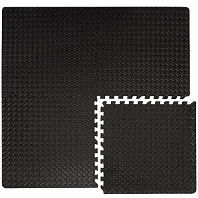 Afbeelding van eyepower 4 Fitnessmatten 63x63cm 2cm dikke Sportmat XL Puzzelvloermat Beschermingsmat met Rand