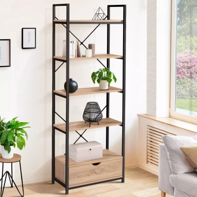 Afbeelding van Etagère 5 niveaux avec tiroir DETROIT design industriel
