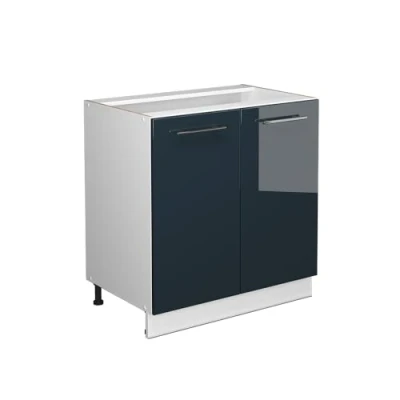Afbeelding van Vicco Wastafelkast Fame Line, Donkerblauw hoogglans/Wit, 80 cm met legplank, zonder werkblad