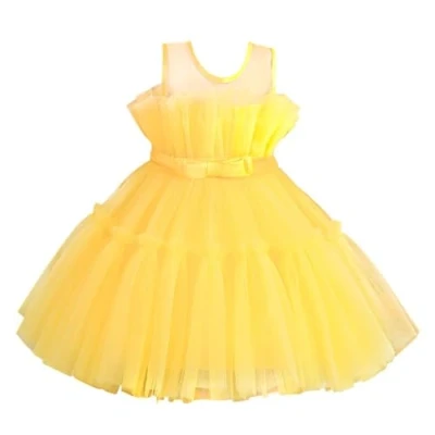 Afbeelding van Lito Angels Bruidsmeisjesjurk, ceremonie, bruiloft, voor baby&#039;s, kinderen, meisjes, zwart/lichtgroen, Geel.