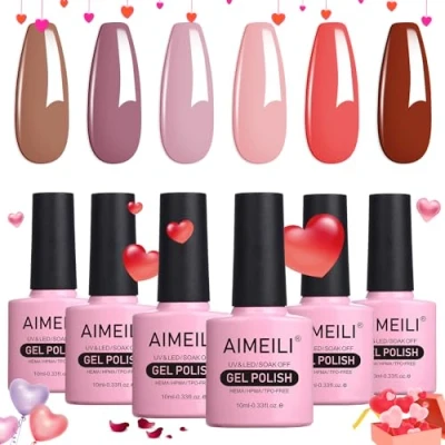 Afbeelding van AIMEILI uv Gel Nagellak Set Gellak Kleur Gelnagel Soak Off Polish Van 6 X 10 ml Gift Kit 30