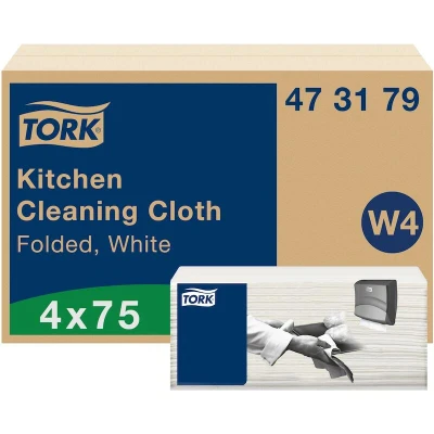 Image de TORK 473179 Chiffon de nettoyage plié pour la cuisine W4 (75 pcs)
