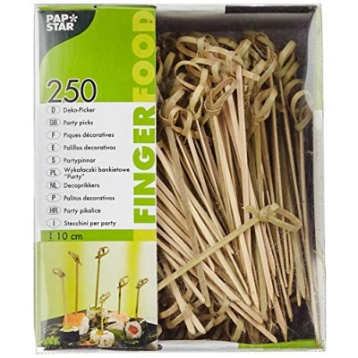 Image de PAPSTAR FINGERFOOD SPIEÃ?E 10 CM KNOTEN AUS BAMBUS