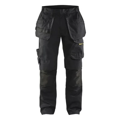 Image de Pantalon services stretch avec poches flottantes noir/jaune