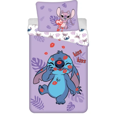 Afbeelding van Disney Lilo &amp; Stitch Dekbedovertrek Kisses 140 x 200 cm + 70 90 Katoen