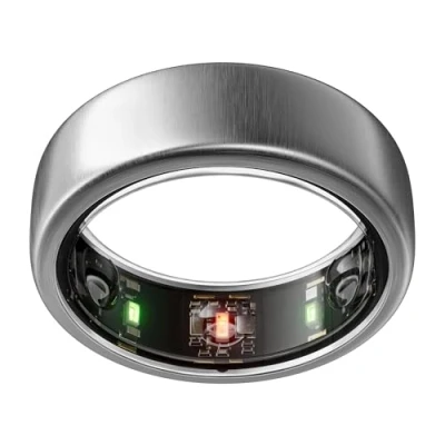 Afbeelding van Oura Gen3 Horizon verbonden ring, maat 10, geborsteld titanium, slaap , hartslag en activiteitstracker, max. 7 dagen batterijduur, compatibel met iOS/Android, ring om zijn te vinden