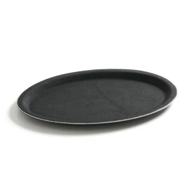 Afbeelding van Hendi Dienblad Ovaal Zwart Glasvezel Antislip Horeca 200x265(H)22mm