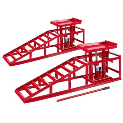Afbeelding van AREBOS 2x Oprijbokken Auto 2000 kg Oprijbok Oprijplaat Ramp Oprijbrug Met Hydraulische Krik