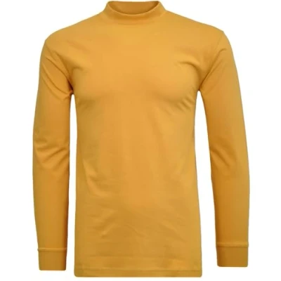 Afbeelding van Ragman Stehkragenshirt lange casual heren, Mosterd