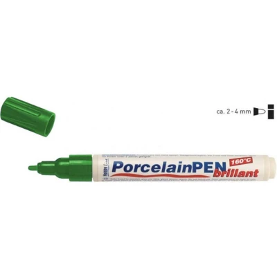 Afbeelding van Hobby Line Groene Porcelain Pen Glas en porseleinstift op waterbasis geschikt voor glas, porselein, metaal keramiek