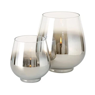 Afbeelding van Windlicht Manne Glas Zilver