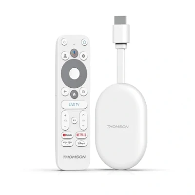 Afbeelding van THOMSON 150 GB CAST 4K UHD Streaming Dongle Dolby Atmos Digital+ Voice Control Googlecast SDRAM 2 Flash 8 Multiplug Power Adapter (2 pin/3 pin)