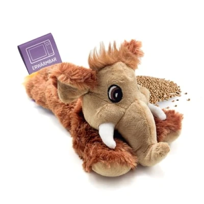 Afbeelding van Magnetron warmte knuffel mammoet 18 cm Warmte/koelte knuffelmammoet Kruik knuffels voor kinderen/jongens/meisjes