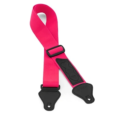 Afbeelding van TIGER UAC4 PK riem voor sopraan, concert, tenor en bariton ukelele, met plectrumhouder, roze, Roze