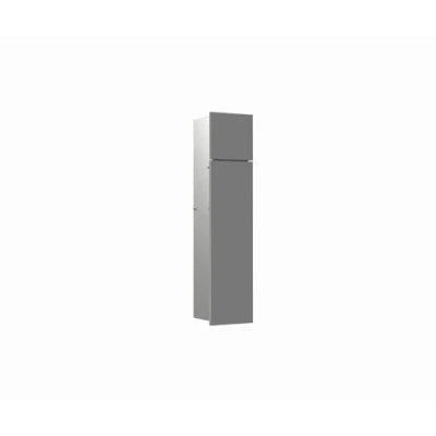 Afbeelding van emco asis module pure WC module, tweedelig houten front, verborgen, aanslag rechts, 730x170mm, met reserverolbakje, 975551501